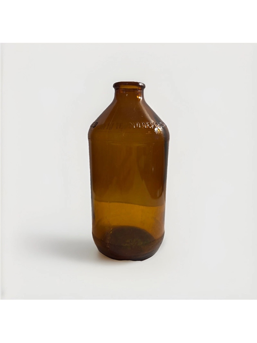 Vintage Amber Glass Bottle Vase - Decorative Home Accent